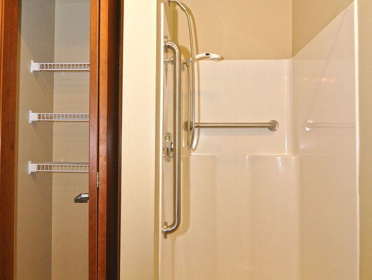 Easy Entrance Shower In Resident Bathroom