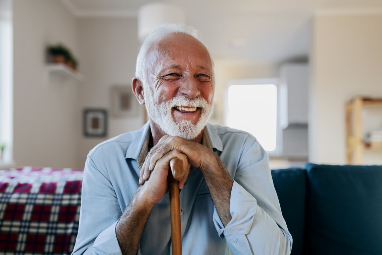 a man wearing a blue shirt