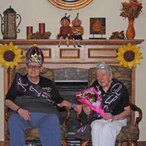 An Elderly Couple Crowned King And Queen